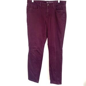 GAP Womens 10R Plum Purple Mid-Rise Always Skinny Business Casual Pants SS3